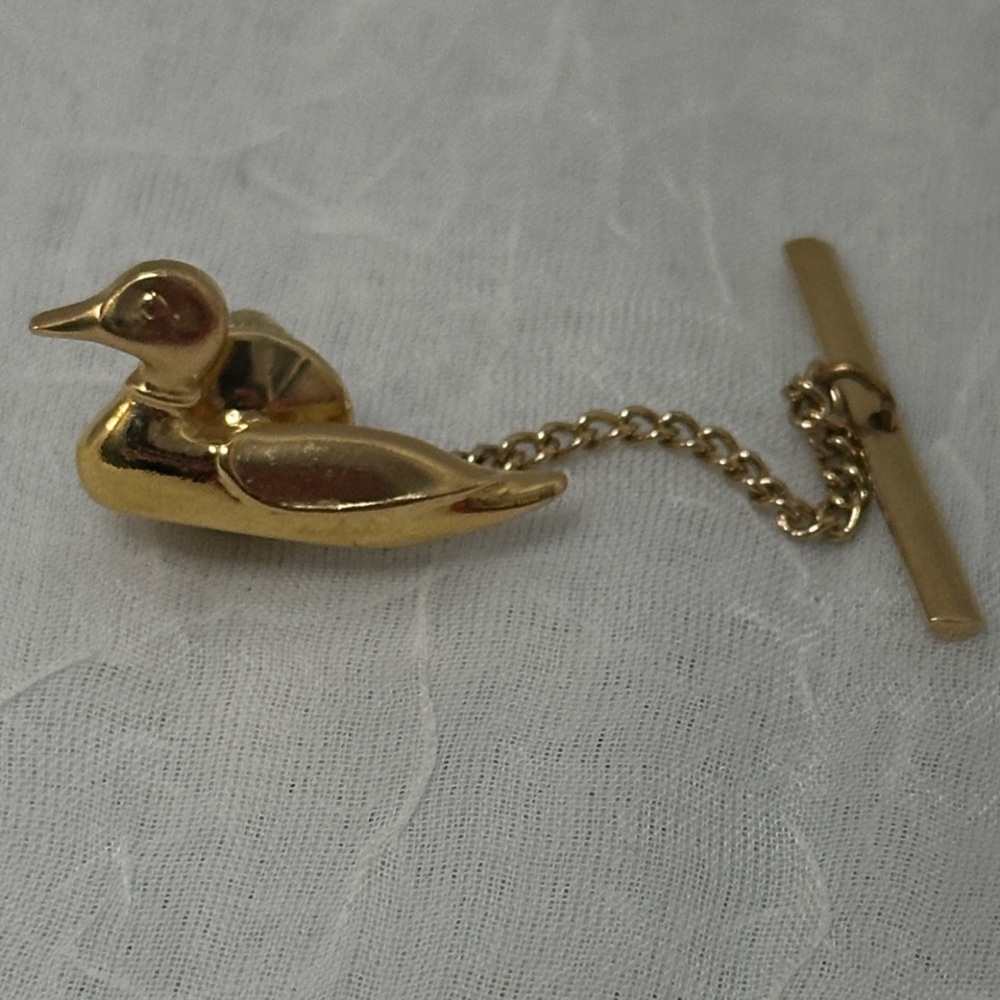 Gold Duck Bird Tie Pin Tac